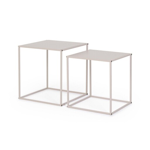 Măsuțe de cafea bej 2 buc. din metal 38x38 cm Alrik – Yes Everyday