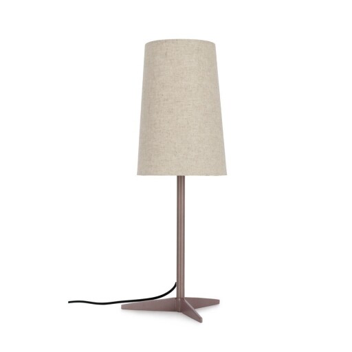 Veioză bej din metal cu abajur textil (înălțime 60 cm) Assam – Bizzotto