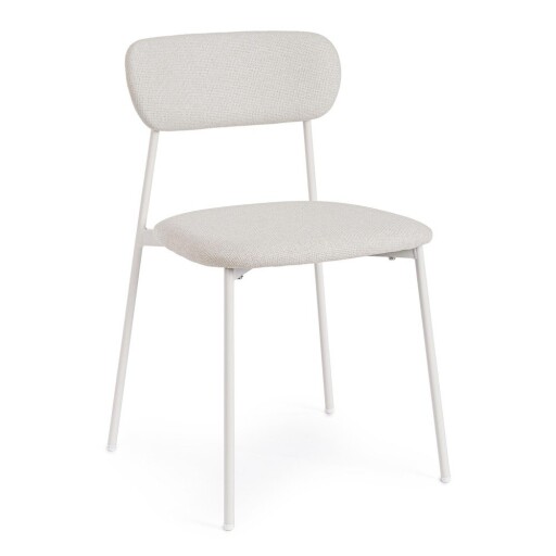 Scaun de dining alb tapițat Inka – Yes Everyday