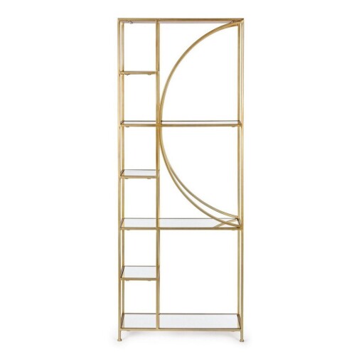 Bibliotecă aurie din oțel 66x176x25,5 cm Elenor – Bizzotto