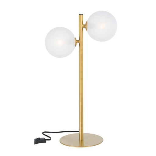 Veioză aurie din oțel cu abajur din sticlă (înălțime 54 cm) Balls – Bizzotto