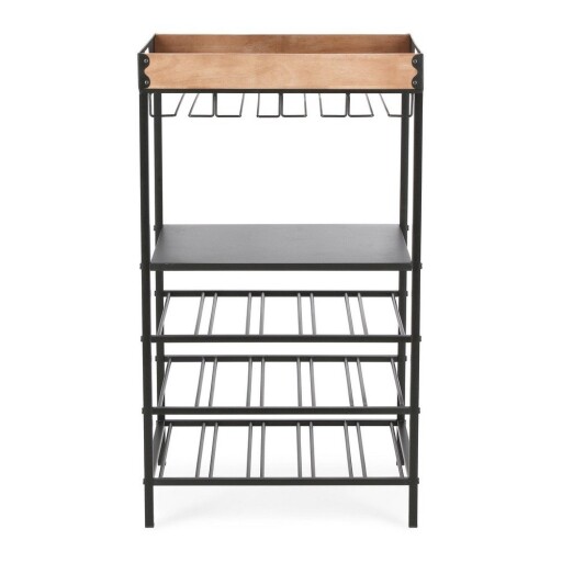 Dulap vinotecă negru din metal număr de sticle 15, 48,5x84,5x34 cm Isaac – Yes Everyday