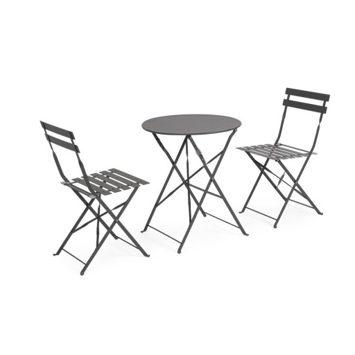 Set de dining pentru grădină gri antracit din oțel pentru 2 persoane Austin – Bizzotto