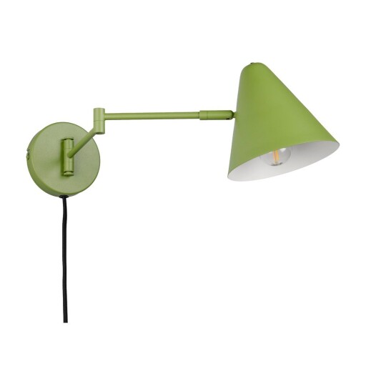 Aplică de perete verde cu structură flexibilă cu alimentare la priză ø 15 cm Cosima – Trio