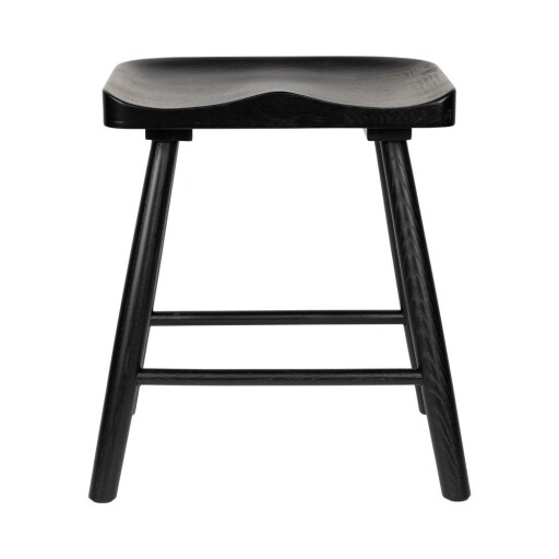 Scaun tip taburet negru din lemn de stejar Vander – White Label