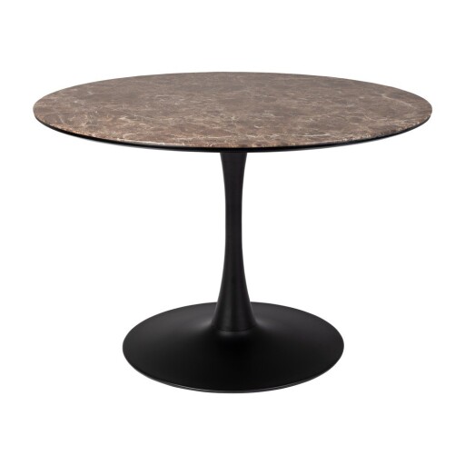 Masă de dining rotundă cu blat cu aspect de marmură ø 110 cm Maru – White Label