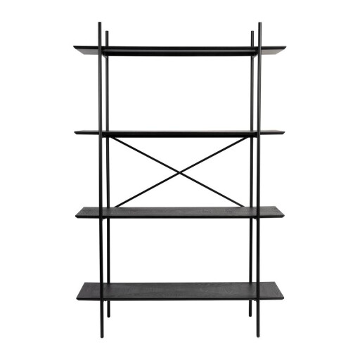 Etajeră neagră din metal 120x180x40 cm Marcio – White Label