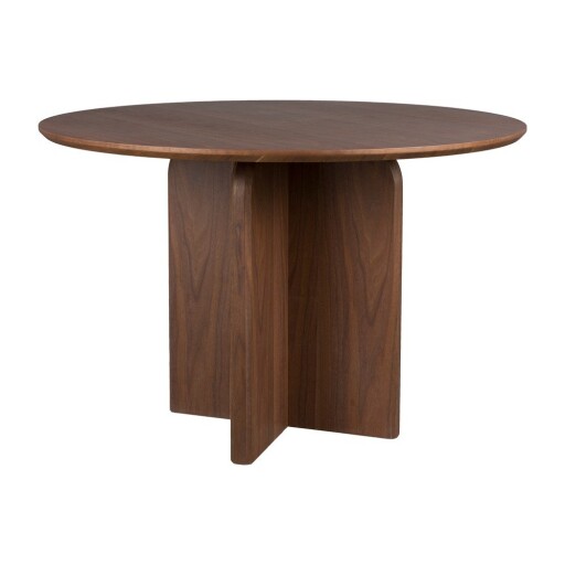 Masă de dining rotundă cu aspect de lemn de nuc ø 120 cm Laurent – White Label