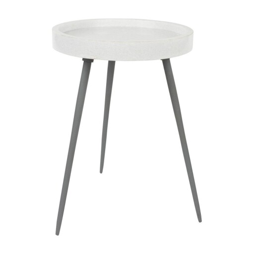 Măsuță auxiliară rotundă cu blat din marmură ø 33 cm Karrara – White Label