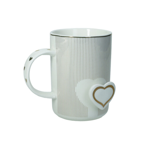 Cana, Amore Mio Righe, Brandani, 8x11 cm, 350 ml, portelan New Bone China