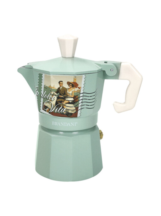 Cafetiera, Dolce Vita Tiffany, Brandani, capacitate 1 ceasca, 6x12x13 cm, aluminiu