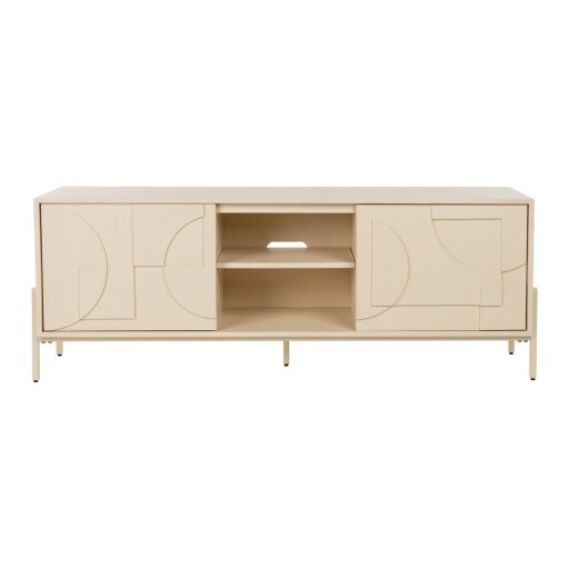 Comodă TV bej cu aspect de lemn de stejar 160x60x40 cm Faces – Zuiver