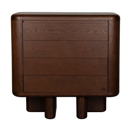 Comodă în culoare naturală închisă cu aspect de lemn de frasin 100x98x40 cm Herman – Dutchbone