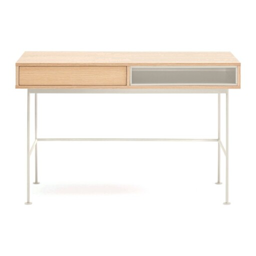 Birou cu blat cu aspect de lemn de stejar 60x120 cm Yoko – Teulat