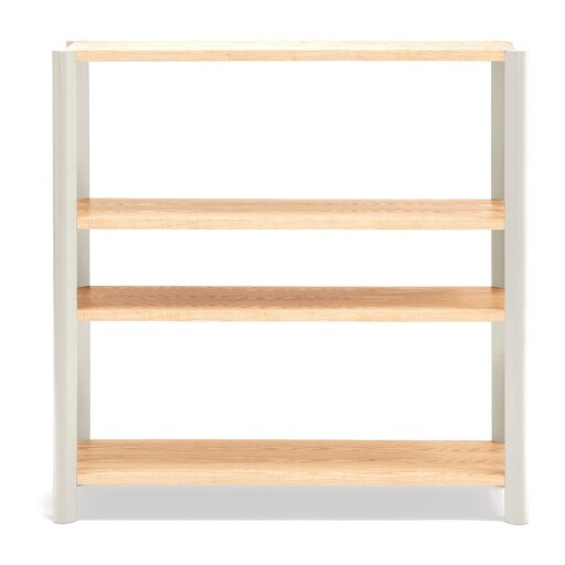 Etajeră crem/în culoare naturală deschisă cu aspect de lemn de stejar 126x128x43 cm Bona – Teulat
