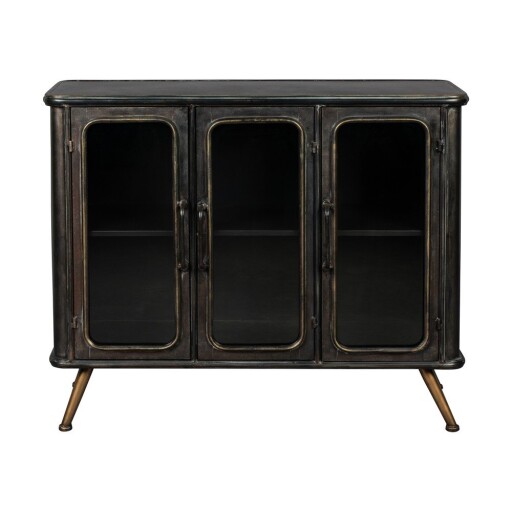 Vitrină neagră din metal 100x80x37 cm Denza – Dutchbone