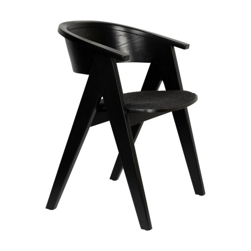 Scaun de living negru cu cotiere tapițat NDSM – Zuiver