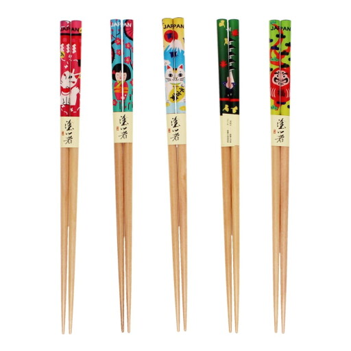 Set de bețe chinezești în culoare naturală din lemn 5 buc. Japanese Heritage – Rex London