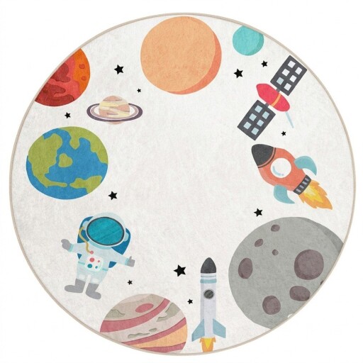 Covor de joacă pentru copii lavabil ø120 cm Space Trip – Mila Home