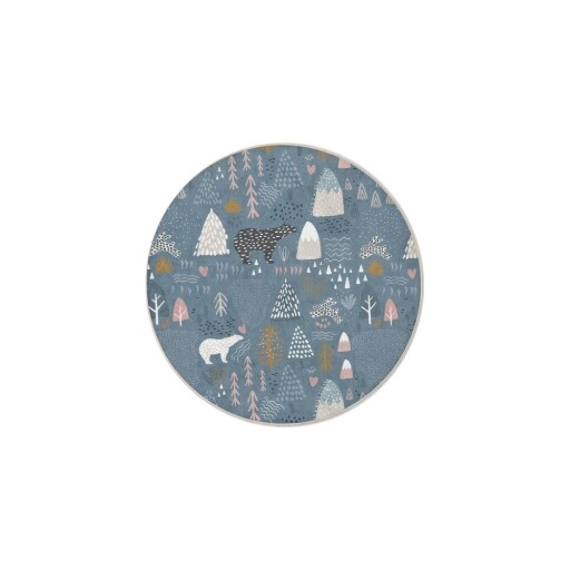 Covor pentru copii albastru lavabil ø120 cm Forest Land – Mila Home