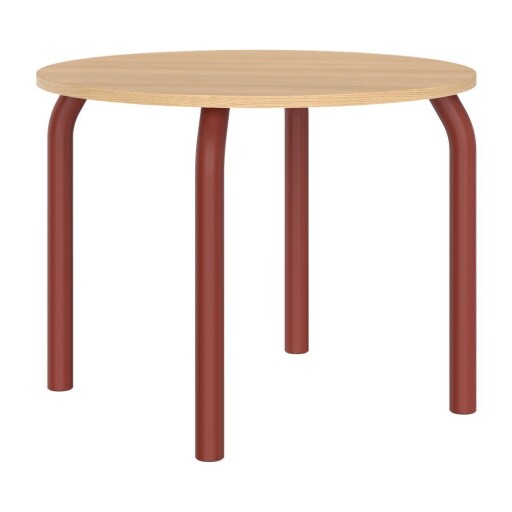 Masă de dining rotundă cu blat cu aspect de lemn de stejar ø 100 cm Meko – noo.ma