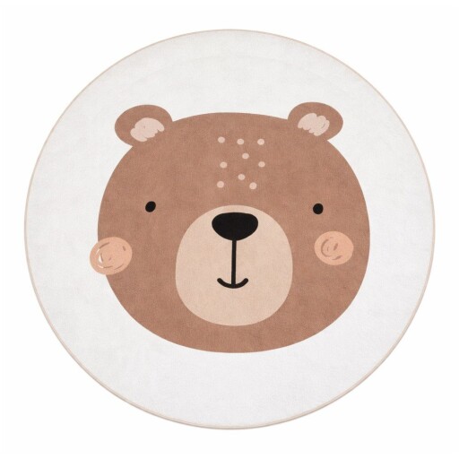 Covor pentru copii maro/crem lavabil ø100 cm Teddy Bear – Mila Home