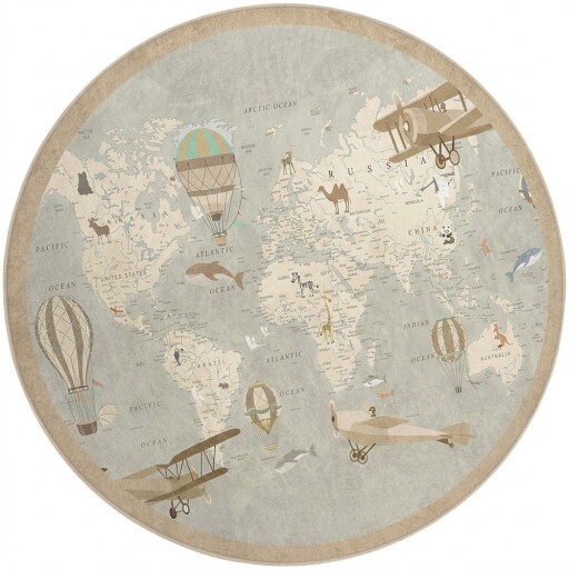 Covor de joacă pentru copii lavabil ø120 cm Vintage World – Mila Home