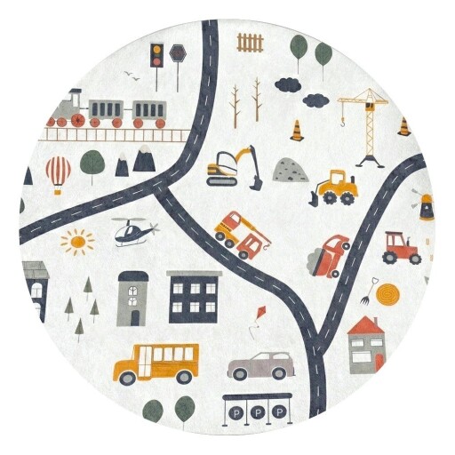 Covor de joacă pentru copii lavabil ø150 cm World Around Me – Mila Home