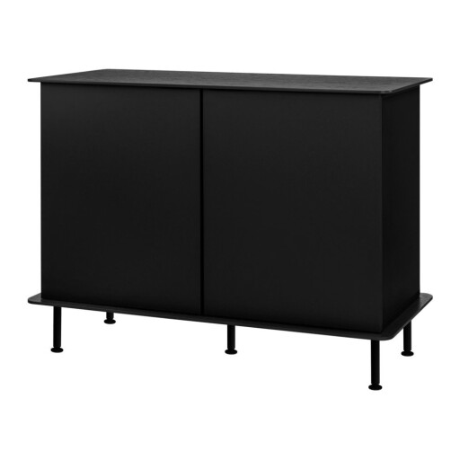Comodă neagră cu orificiu pentru cabluri 120x88x50 cm Suumo – noo.ma