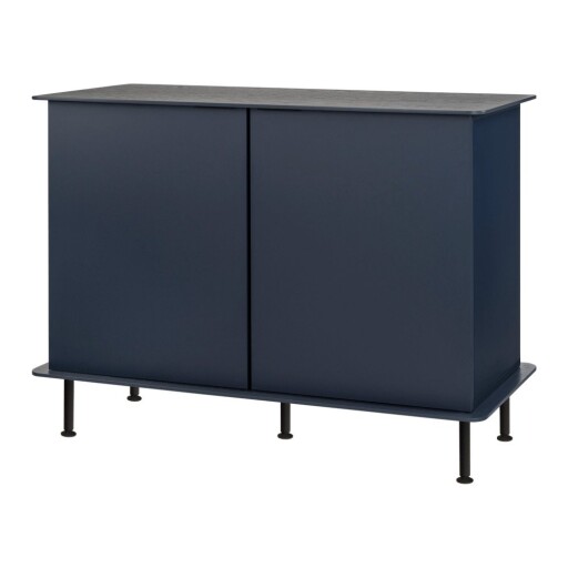 Comodă albastru-închis cu orificiu pentru cabluri 120x88x50 cm Suumo – noo.ma