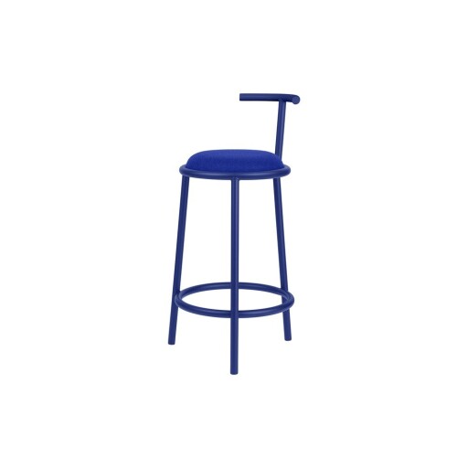 Scaun de bar albastru din metal (înălțime șezut 68 cm) Hogo – noo.ma