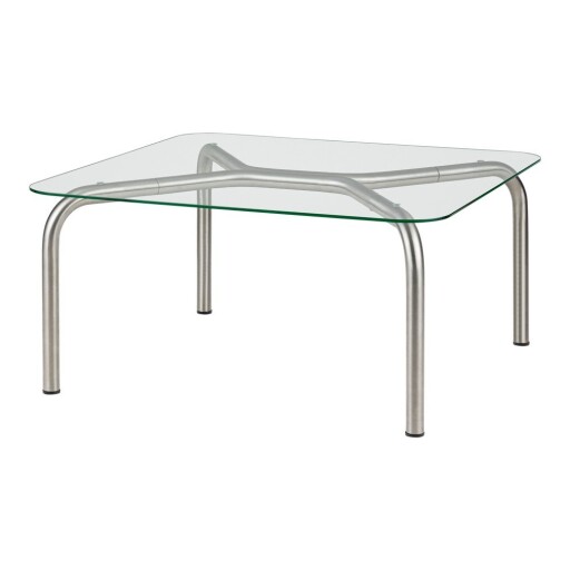 Măsuță de cafea argintie cu blat din sticlă 60x80 cm Uku – noo.ma