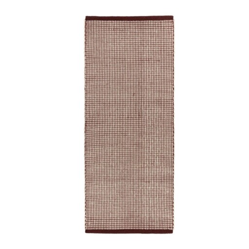 Covor tip traversă burgundy/în culoare naturală țesut manual din lână 80x170 cm Talo – noo.ma