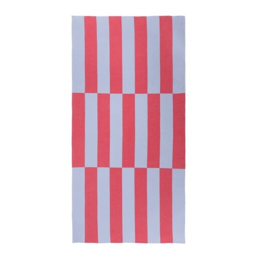 Prosop de plajă roșu/albastru deschis din bumbac 100x160 cm Su – noo.ma