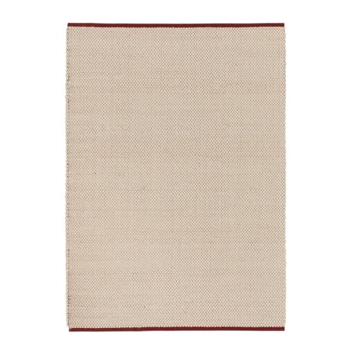 Covor roșu/bej țesut manual din lână 140x200 cm Lenu – noo.ma