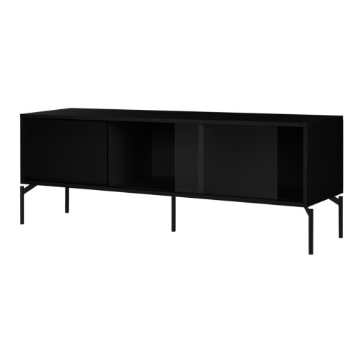 Comodă TV neagră 160x60x42 cm Met – noo.ma