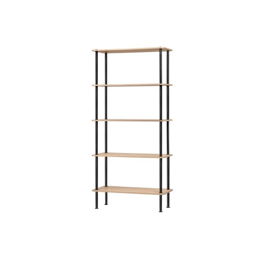 Etajeră în culoare naturală cu aspect de lemn de stejar 80x163x35 cm Teidi – noo.ma