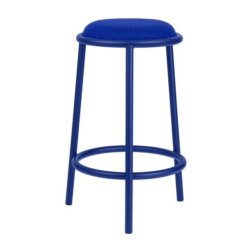 Scaun de bar albastru din metal (înălțime șezut 68 cm) Hogo – noo.ma