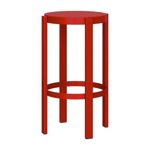 Scaun de bar roșu din oțel (înălțime șezut 65 cm) Doon – noo.ma