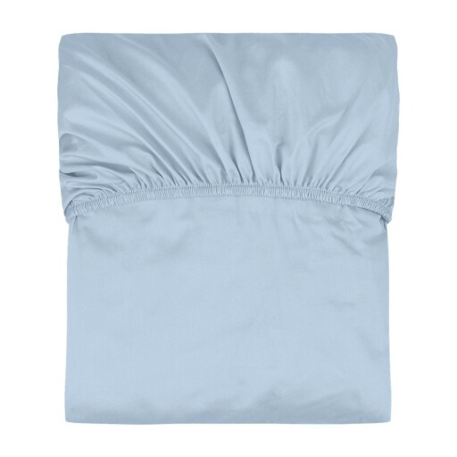 Cearceaf albastru deschis din bumbac cu elastic 180x200 cm Oba – noo.ma