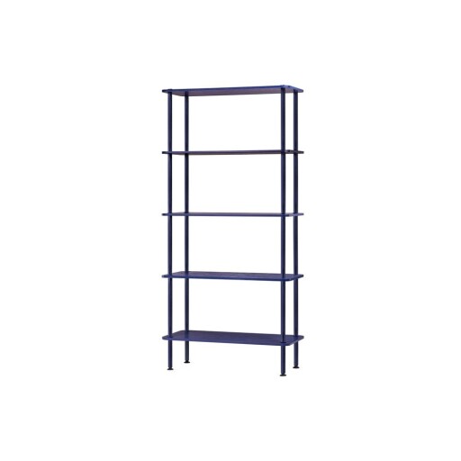 Etajeră albastră cu aspect de lemn de stejar 80x163x35 cm Teidi – noo.ma