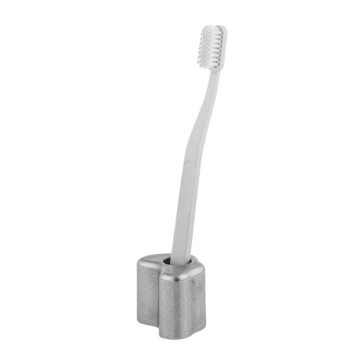 Suport pentru periuța de dinți argintiu din metal Mis – noo.ma