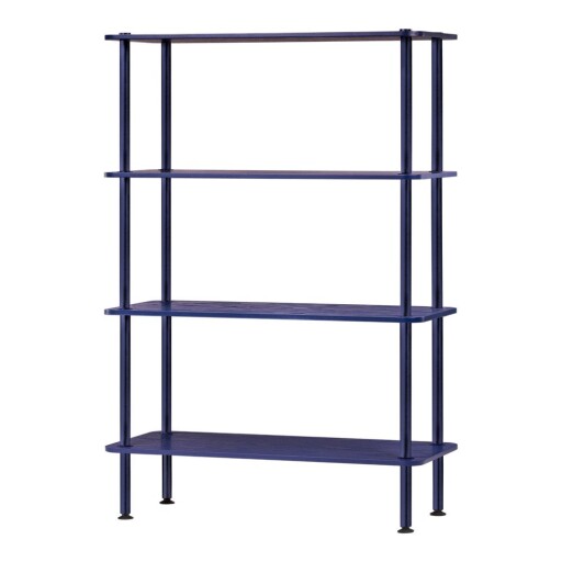 Etajeră albastră cu aspect de lemn de stejar 80x127x35 cm Teidi – noo.ma