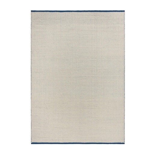 Covor albastru/bej țesut manual din lână 170x240 cm Lenu – noo.ma
