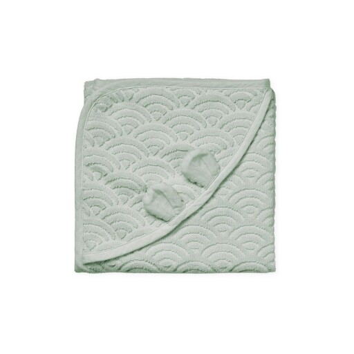 Prosop cu glugă pentru copii verde mentă din bumbac organic 80x80 cm Dusty Green – Cam Cam Copenhagen