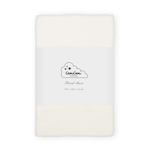 Cearceaf pentru copii crem din bumbac organic pentru pătuț cu elastic 60x120 cm Off-White – Cam Cam Copenhagen