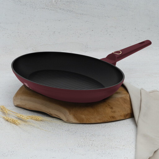 Tigaie pentru peste Berlinger Haus, Leonardo, 35 cm, aluminiu forjat, visiniu mat