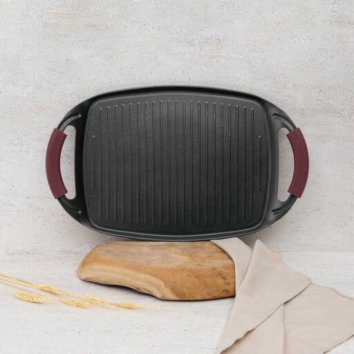 Tava grill Berlinger Haus, Leonardo, 47x29 cm, aluminiu forjat, visiniu mat