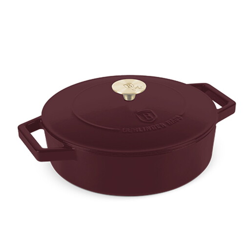 Oala cu capac Berlinger Haus, Leonardo, 26 cm, 2.57 L, fonta, visiniu mat