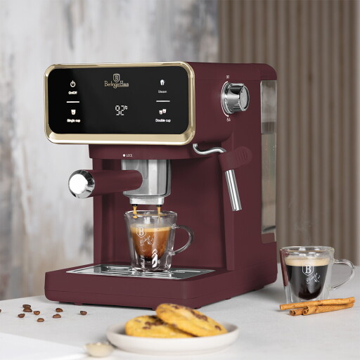 Espressor digital 3 in 1 Berlinger Haus, Leonardo, 950W, 21x25.9x28 cm, inox, visiniu mat